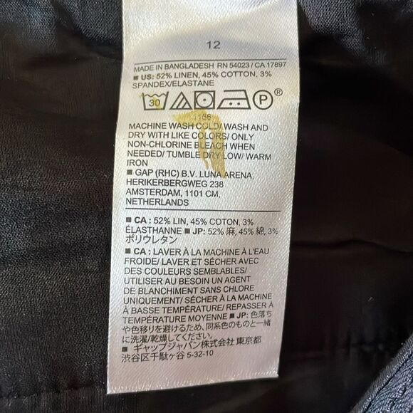 BANANA REPUBLIC Linen-Blend Wide-Leg Pleated Pant, Black, Size 10 NWT $100 - Picture 6 of 6